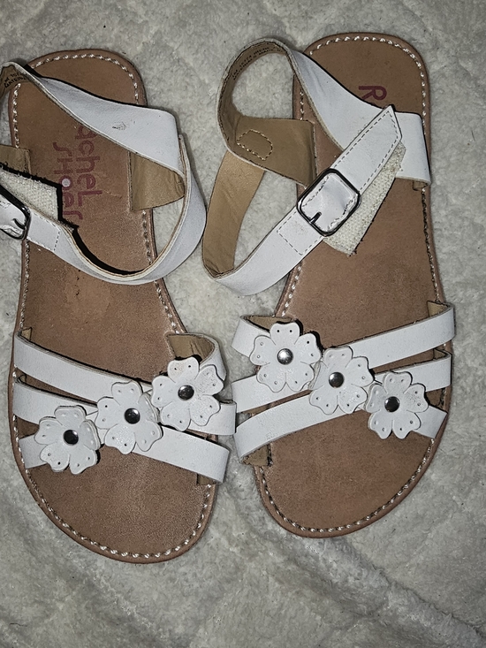 Rachel Shoes Other - White Floral Girls' Sandals with Velcro Strap